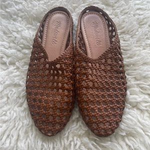 Madewell Basketweaved caned slip-on Mules size 6